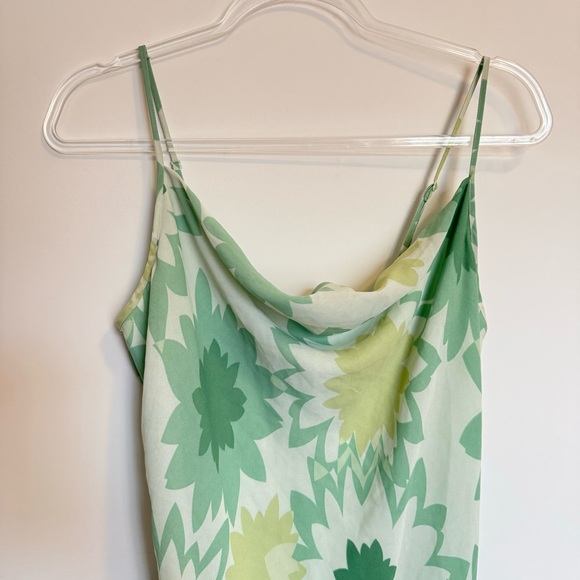 Express Vintage Green Floral Y2K Slip Dress - Picture 6 of 8